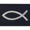 Jesus Fish Ichthys Embroidered Velcro Patch, Black and White