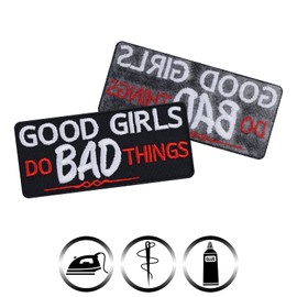 GOOD GIRLS DO BAD THINGS Aufnäher Bad Girlgestickt - Mädchen Geburtstagsgeschenk zum aufbügeln - Aufbügler Patch DIY Applikation für Frauen - 90x40mm