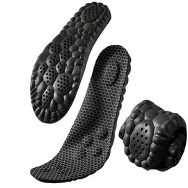 Cloud Insoles for Men Women - Cloud Sole Insoles - 4d Cloud Technology Insole - Super Soft Comfort Insoles - U-Shape Memory Foam Insoles (All-Black, Men 6.5-7.5/Women 8-9)