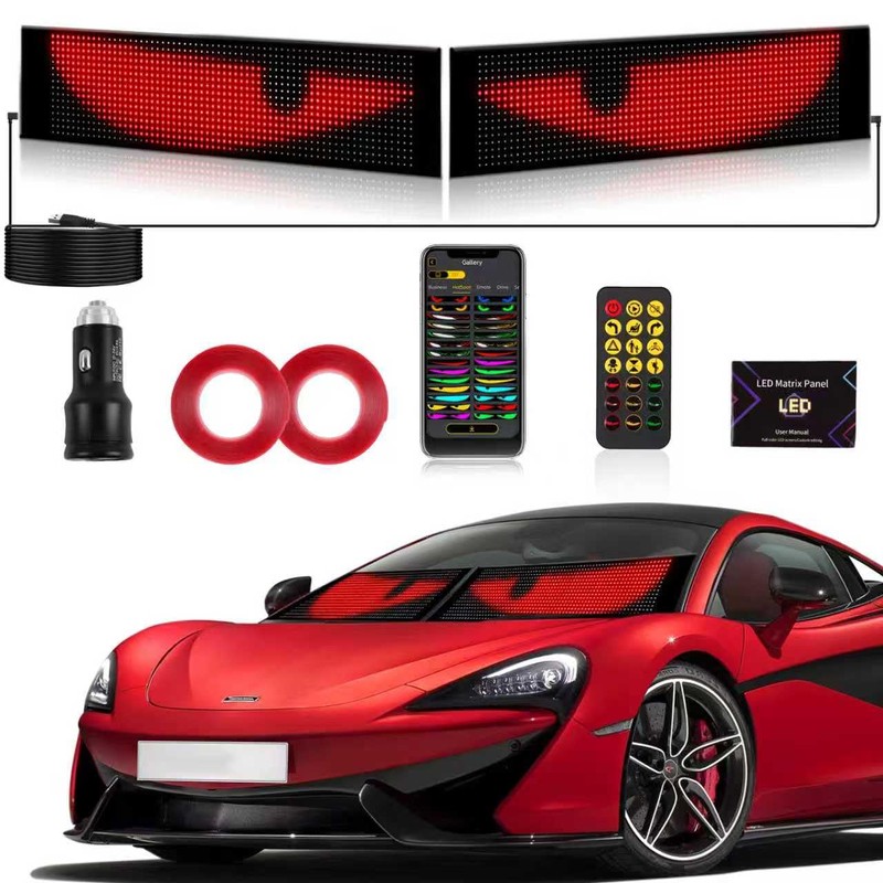 2PCS Devil Eyes Light for Cars Windshield Bluetooth, 13.7”x 4.01”