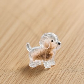 GROTOLY 2025 Dog Hair Collector Keychain Charm Memorial Storage Box,Pet Hair Memorial Keepsake,Transparent Dog Hair Keychain for Pet Lovers