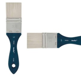 Berlin Synthetic Long Handle Acrylic Brush - Synthetic Artist Brushes for Painting with Interlocked Filament - Mottler 1.5 in