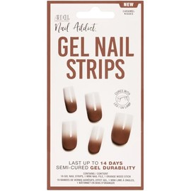Ardell Nail Addict Gel Nail Strips - Caramel Kisses, Cures with LED/UV Lamp, Lasts Up To 14 Days, 1-pack