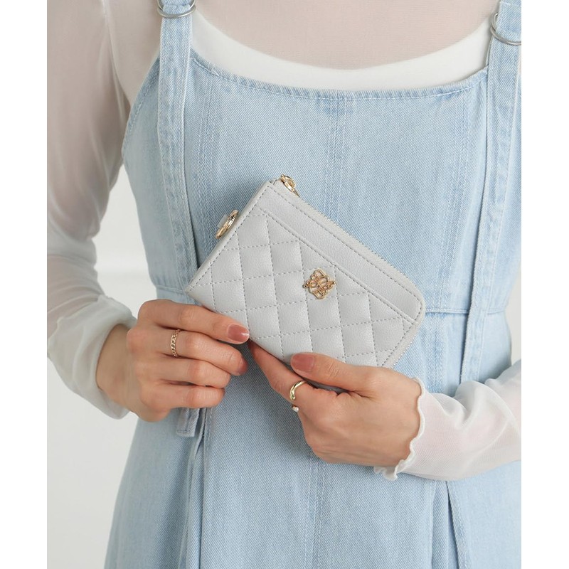 Alto Rose Fragment Case with Key Chain, Thin Wallet, Small,