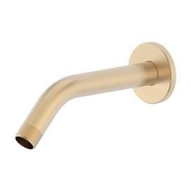 Derengge Shower Arm with Flange,6.5 Inch Brushed Gold Wall Mount Replacement Arm, Angle Shower Head Arm for Fixed Shower Head,RP-1121-BG