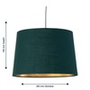 Dark Green Fabric with Gold Inner Easy Fit Light Shade/Lampshade
