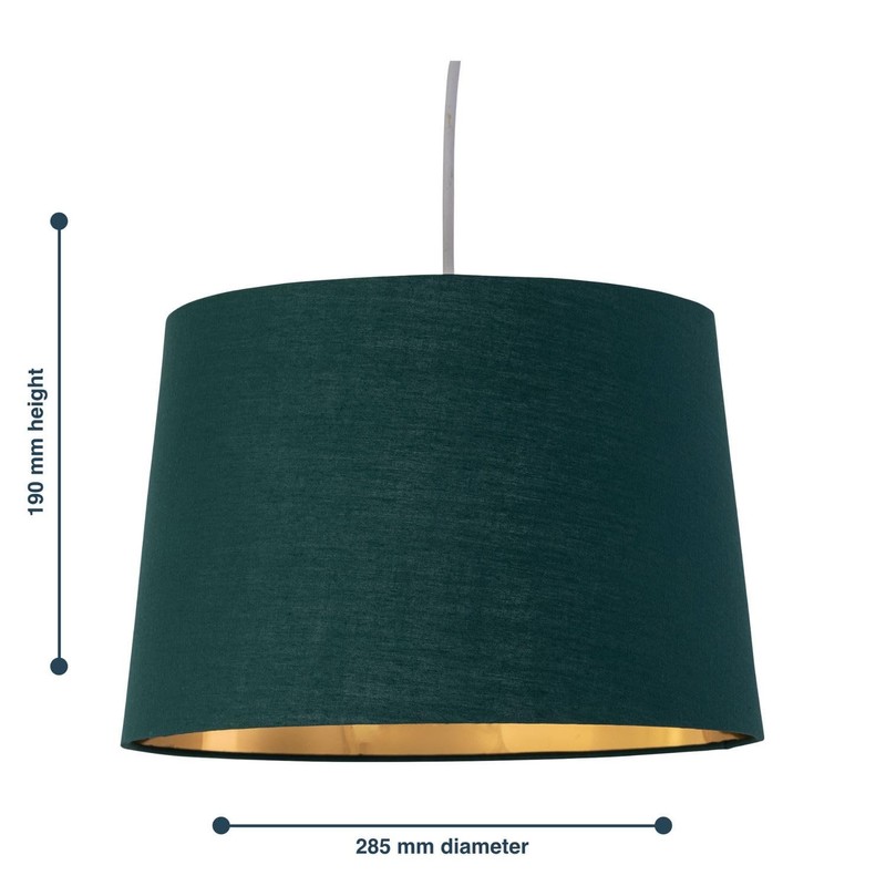 Dark Green Fabric with Gold Inner Easy Fit Light Shade/Lampshade