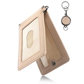 Mura Men's Passcase ID Card Holder with Reel Genuine Leather, Ash Grey (butterfly type)