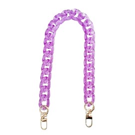 Hongvarey Acrylic Chain Strap for Purse,Handbag Decorate Chain,Bag Accessories Chain Strap,Plastic Resin Chain for Bag-Purple 46CM Highlight