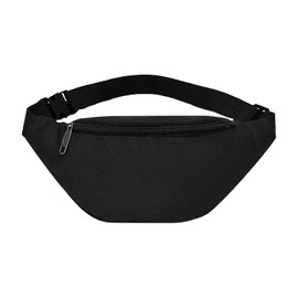 1 Black Sports Fanny Pack, Fashion Messenger Waist Bag, Lightweight and Adjustable Running Waist Bag, Unisex Large Capacity Multi-Pocket Fanny Bag, Suitable for Hiking, Outdoor Exercise