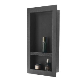 Recessed Wall Shelf For Bathroom Shower 16 X 28 X 4 Inch Dual Tier Wood Minimalist Design Space SavingOverall Size: 16x28 inch, Number of Layers: 2 Layers