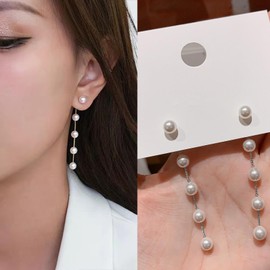 Stocking Stuffers Holiday Outfits for Women 2024 Pearl Earring Sets for Women Gold Pearl Earrings Gold Dangle Earrings for Women Jewelry Gift