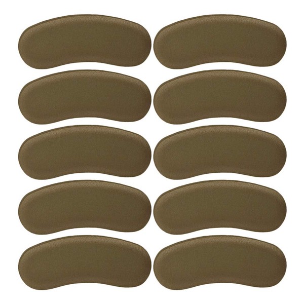 Nanooer Heel Grips Pads Liner for Loose Shoes,Leather High Heel Pads for Shoes Too Big,High Heel Inserts for Women Men Anti Slip Blister, High Heel Insoles,5 Pairs (Deep Khaki, One Size)…
