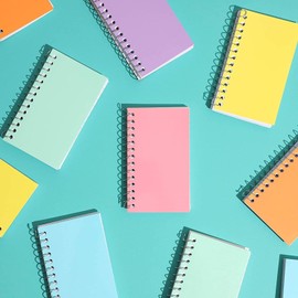 Mini Spiral Notebooks, 6 Pastel Colors (3 x 5 In, 12 Pack)
