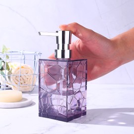 2 Pack Clear Lavender Purple Rust Proof Soap Dispenser, Acrylic Plastic Hand Soap Lotion Dispenser with Pump for Bathroom&Kitchen