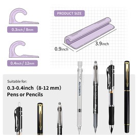 ELETIUO Pencil Holder For Most Pens,Pencils,Self-Adhesive Stick To Notebooks,Diary,Desks,Whiteboards Or Any Surface,Silicone Pen Holder For Home,Office And Desk Organization,Purple