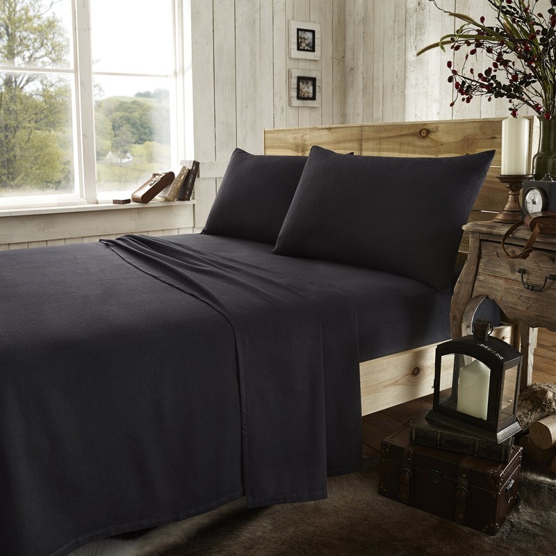 GC GAVENO CAVAILIA Easy Care Plain Dyed Flannel Fitted Sheet,