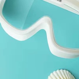 Swimming Goggles, Leak-proof Anti-fog Swimming Goggles with Large Frame, Clear, Fashionable Swimming Goggles for Men and Women (White Transparent)