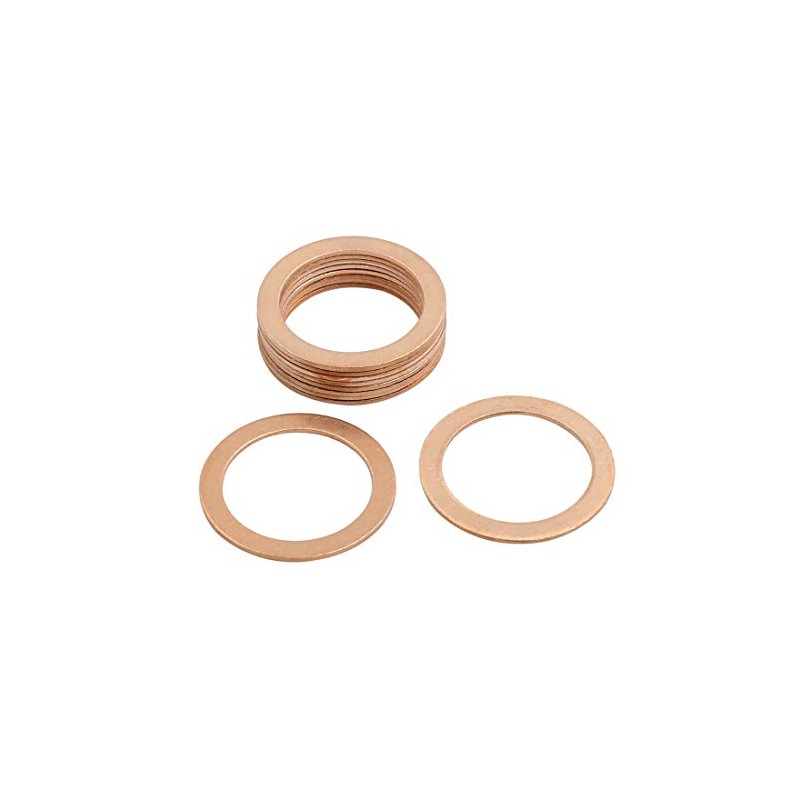 sourcing map Washers Flat Sealing Ring 22 mm Inner Copper