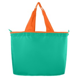 sourcing map Reusable Grocery Bags, 1Pcs 21" x 16" Washable Shopping Totes Fit in Pocket, Foldable Drawstring Lightweight Grocery Bag for Shopping, Camping and Traveling (Blue)