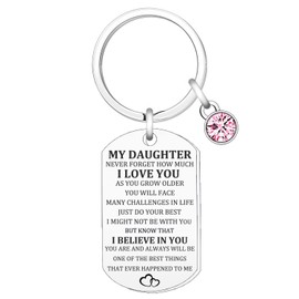 Daughter Gifts Keychain from Mom Dad,Keychain Jewellery Birthday Christmas Gifts for Daughter Key Chains