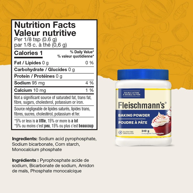 Fleischmann's Double Acting Baking Powder Gluten Free 340g {Imported from
