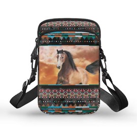 YECARYPOD Western Horse Small Crossbody Wallet Phone Bag Mini Cell Phone Purse Travel Crossbody Bag Cell Phone Shoulder Bag Arm Bag Mini Wallet Purse