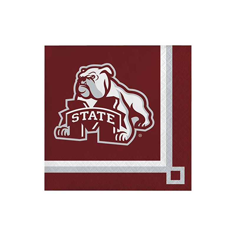20-Count Paper Beverage Napkins, Mississippi State Bulldogs
