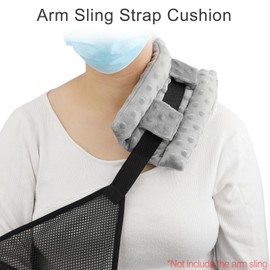 HapiPoppy Strap Cushions Pillow for Arm Sling, Neck Pad Shoulder Brace Carry Pillows Elbow Wrist Injury Cast Rotator Cuff Replacemet Surgery Support Padding for Women Men and Kids Gray