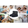 KuaiLu Men's Wool Slippers Knitted Artificial Warm Indoor Boots Non-Slip