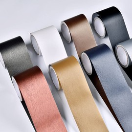 Kelendle Metallic Wallpaper Border Peel and Stick Flexible Molding Trim Self Adhesive Decorative Wall Lines Border Lines for Bathroom Kitchen Hotel DIY Home Decoration 4.2x196.8 Bronze