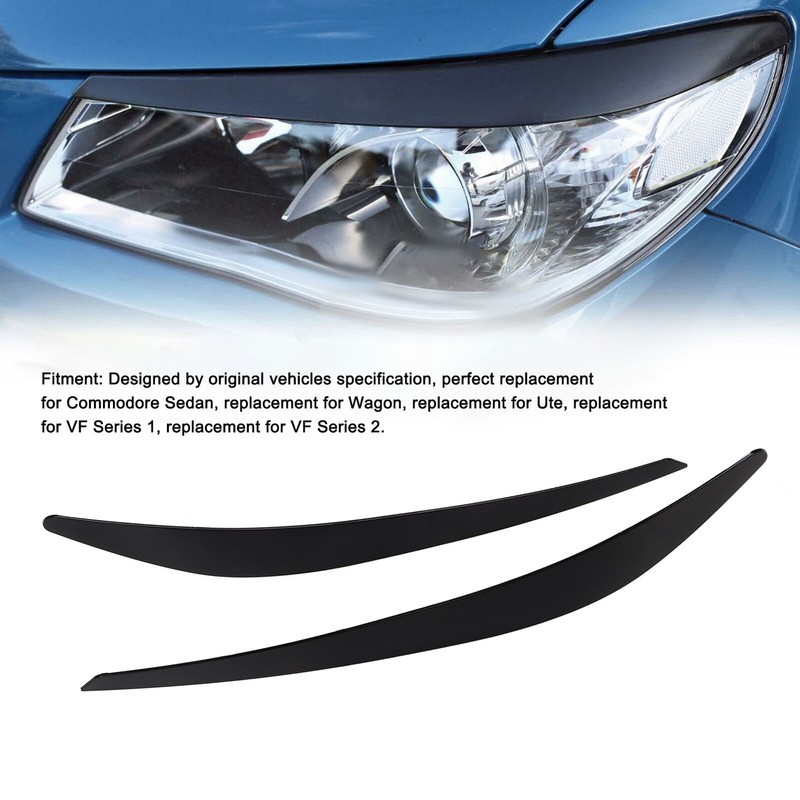 Black Headlight Eye Lid Cover Styling Trim Eyebrows Decoration Replacement