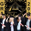 Avezano 7x5ft Graduation Backdrop Class of 2025 Black and Gold