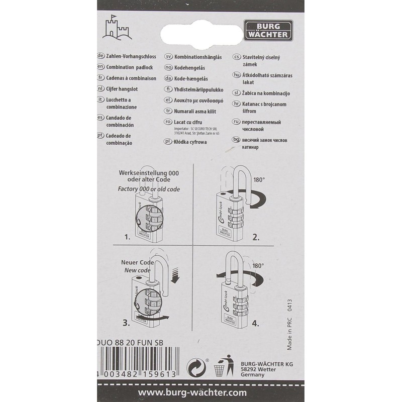 Burg-Wächter – Combination Lock Set Duo 88 20 m SB