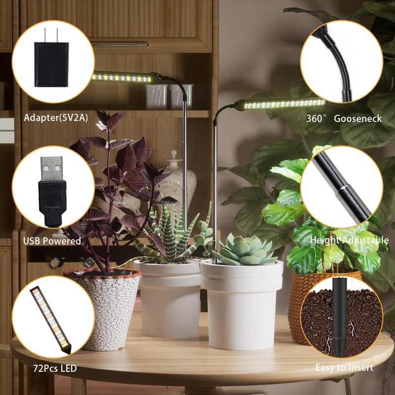 WeeLeeGoo WeeLeeGoo LED Grow Light 2 Pack, 6000K White Full