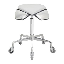 Saddle Stool Chair with Ultra-Quiet Wheels, Rolling Salon Stool