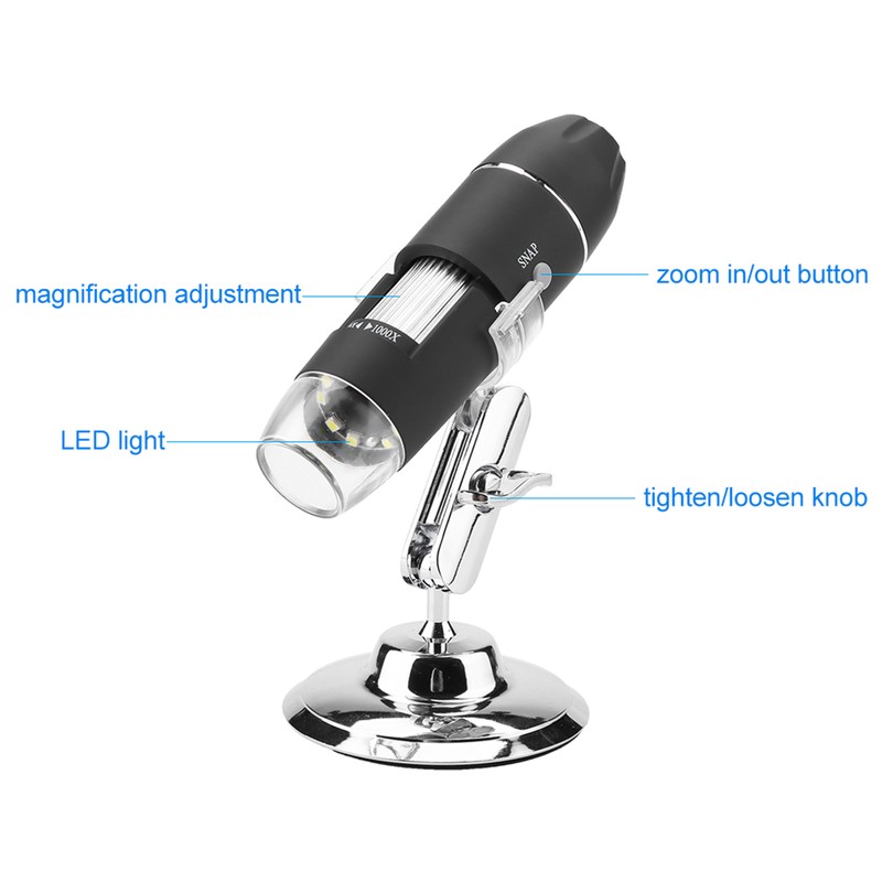 Professional Digital Electronic Microscope 1000X Magnifier Analog AV Output (,