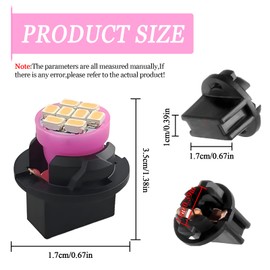 10PCS T10 194 168 Car Dash Instrument LED Light Bulbs with Twist Lock Socket, Bright Panel Gauge Cluster Dashboard LED Light Bulb, Car Interior Lights Bulbs for Map Light, Dome Light (Pink Purple)