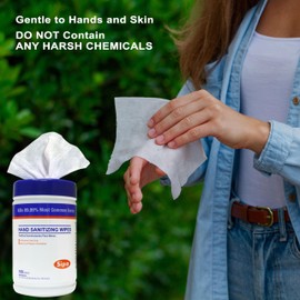 SIPA Hand Sanitizing Wipes 100 WIPES/CANISTER, Soft Textured Wipes, Fresh Scented, (24 CANISTERS)