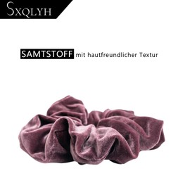 SXQLYH Scrunchie Velvet Velvet Elastics, Large Hair Scrunchie, Thick Soft Comfortable Velvet Hair Scrunchies, Ponytail Holder, Winter Hair, Bobble for Women, Thick Long Hair (Purple)
