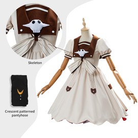 Gosbeliy Womens Nene Yashiro Cosplay Costume Toilet Bound Hanako kun Yashiro Dress with Accessories (White, Medium)