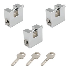 MroMax 3Pcs Keyed Alike Padlock, 40mm Wide Iron Padlock with 1 Key for Lockers, Gates and Warehouses