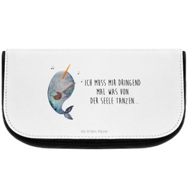 Parent New Mr. & Mrs. Panda Cosmetic Bag Narwal Guitar, White, Hand drawn