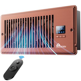 Pomeney Register Booster Fan, Fits 4” x 10” with Remote Control, Smart Vent Fan Booster with Adjustable 10-Speed Control, Quiet Heating Cooling with Thermostat Control Brown