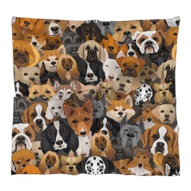 Mularoka Animal Dog Pattern Silk Like Head Scarf for Women 23.6” Square Satin Hair Scarf Fashion Print Pattern Scarves Silk Feeling Neckerchief Bandana Lightweight Handbag Accessories