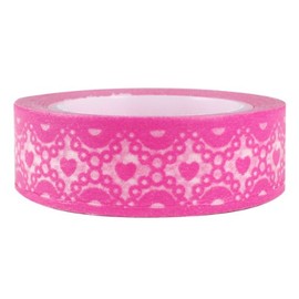 Wrapables Hearts & Sweets Japanese Washi Masking Tape - Pink Heart Lace