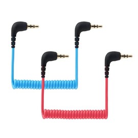 Cable de audio para cámara DJI Mic 2 de 3,5 mm TRS, para DJI Mic 1 2 3 Mini cable de audio, para Rode Wireless GO II, Pro, ME Micrófono cables TRS duales en espiral adaptador de parche de