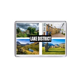 The Lake District Fridge Magnet - 70 x 45mm, Souvenir, Keepsake, Acrylic with Magnetic Strip.
