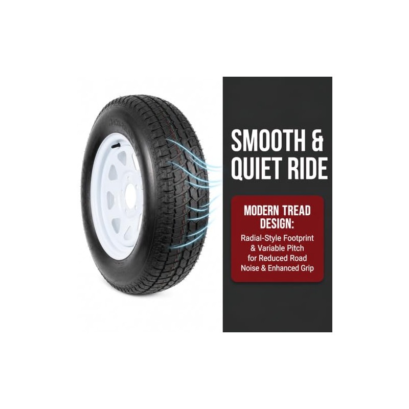 2-Pk Trailer Tire Rim ST205/75D15 15 in. Load C 5