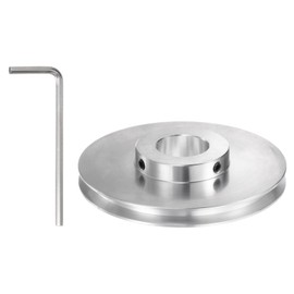 HARFINGTON V-Type Pulley 25mm Bore 100mm Outer Dia Single Groove Aluminum Alloy for 6mm PU Round Belt Motor Shaft Drilling Machine with Installations